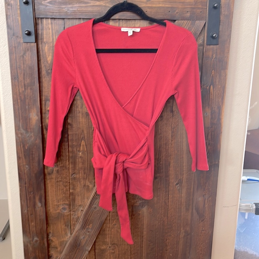 Express One Eleven S wrap shirt ribbed